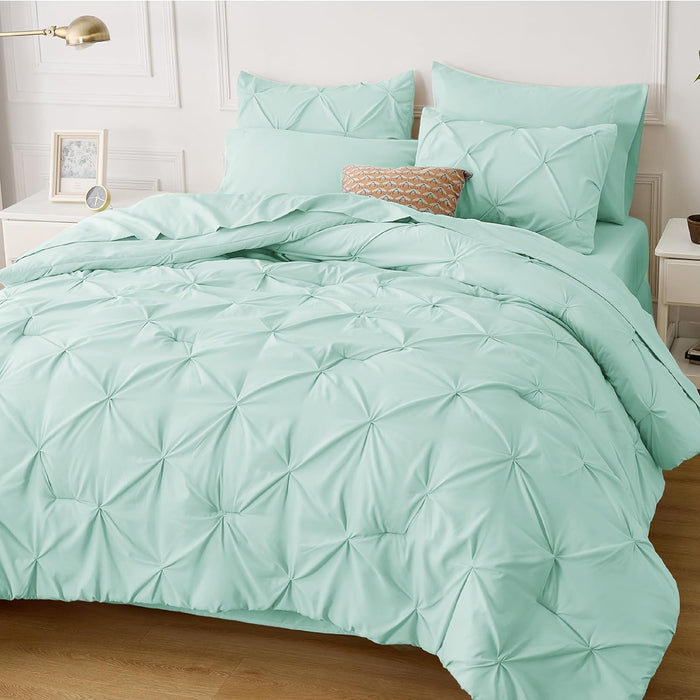 8 Pieces Complete Microfiber Comforter Bedding Set w/Sheets, Pillowcases & Shams, 5 Sizes  (30 colors)