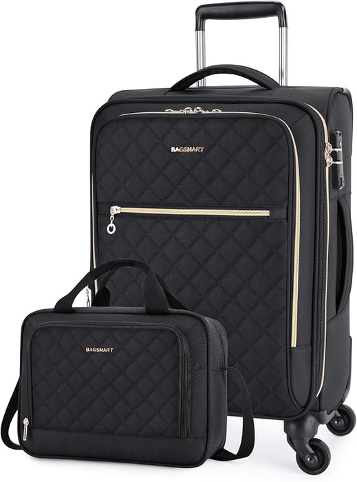 2-Pc Carry On Luggage Set, Expandable Soft Side Suitcases (4 colors)