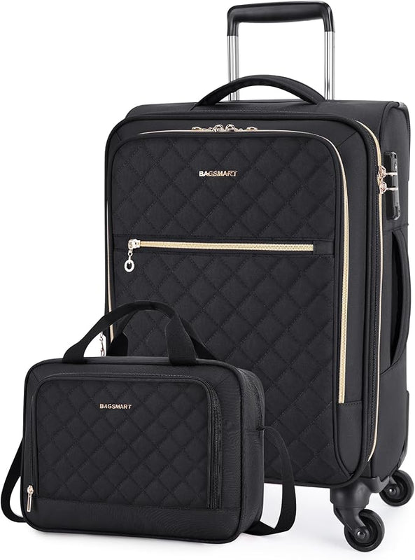 2-Pc Carry On Luggage Set, Expandable Soft Side Suitcases (4 colors)