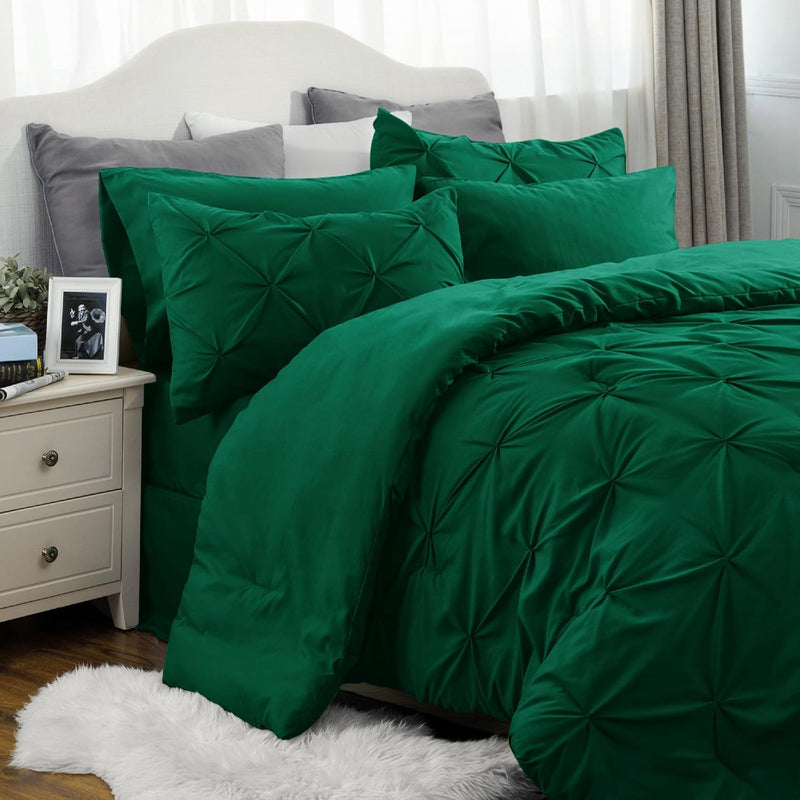 8 Pieces Complete Microfiber Comforter Bedding Set w/Sheets, Pillowcases & Shams, 5 Sizes  (30 colors)