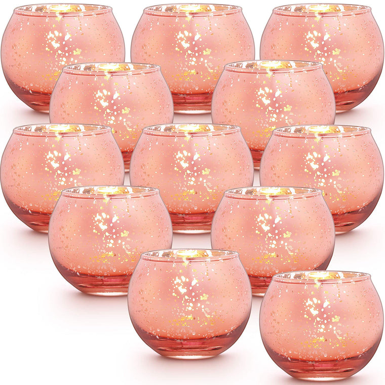 12-Pcs Set of Votive Candle or Tealights Holders  (7 colors)