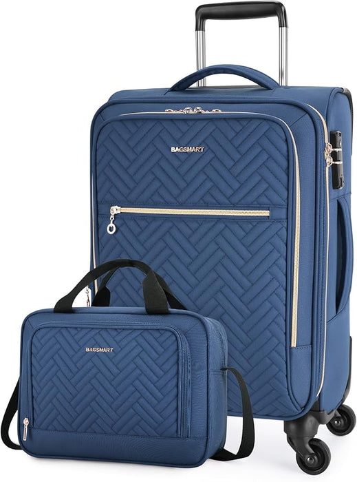 2-Pc Carry On Luggage Set, Expandable Soft Side Suitcases (4 colors)