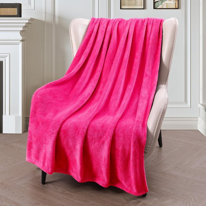 Luxury Flannel Velvet Plush Throw Blanket – 50" x 60"  (25 colors)