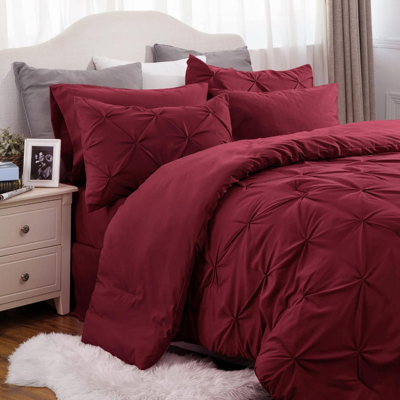 8 Pieces Complete Microfiber Comforter Bedding Set w/Sheets, Pillowcases & Shams, 5 Sizes  (30 colors)