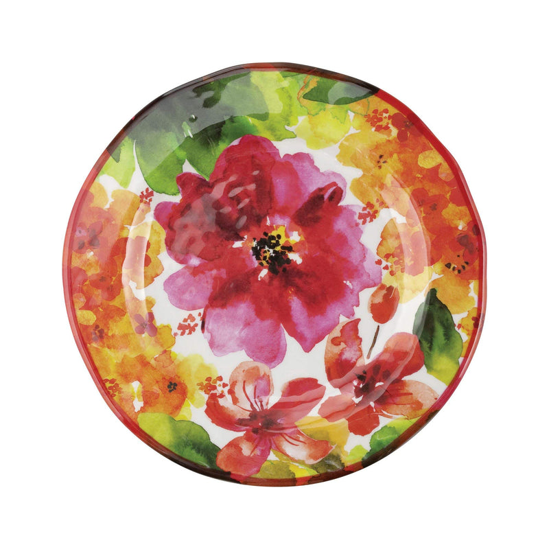 12-Pc Pink Floral Melamine Dinnerware Set, Indoor/Outdoor Dishes Set, Service for 4