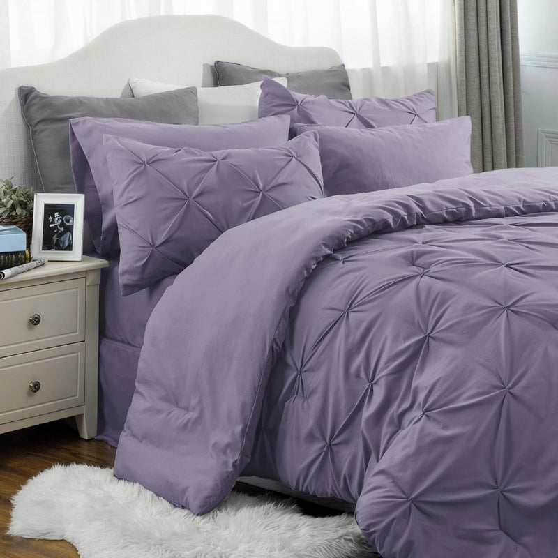 8 Pieces Complete Microfiber Comforter Bedding Set w/Sheets, Pillowcases & Shams, 5 Sizes  (30 colors)