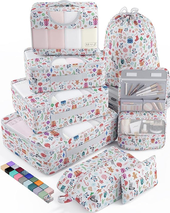 8 Set Packing Cubes for Suitcases and Carry On, Organizers for Travel Essentials  (20 colors)