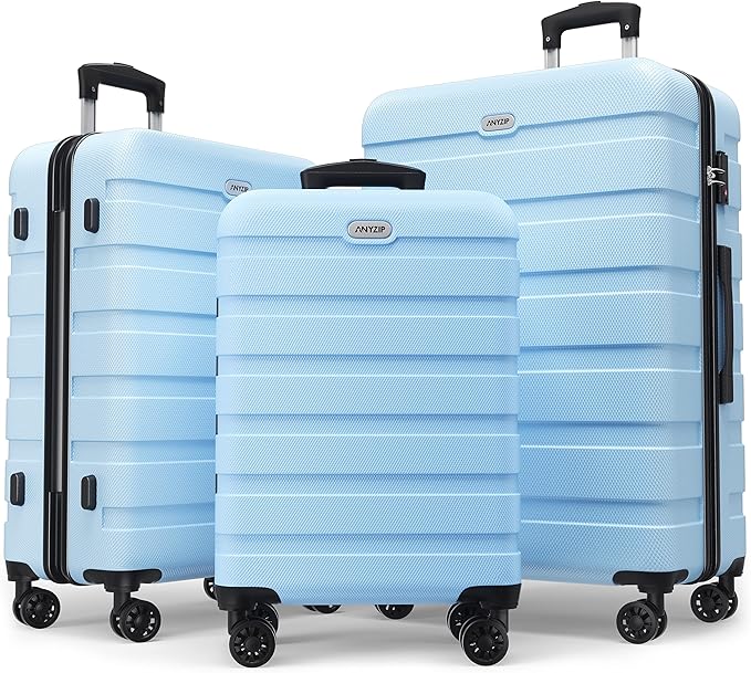 3-Pc Hard Shell Lightweight Suitcase Luggage Set with 4 Spinner Wheels and TSA Locks  (12 colors)