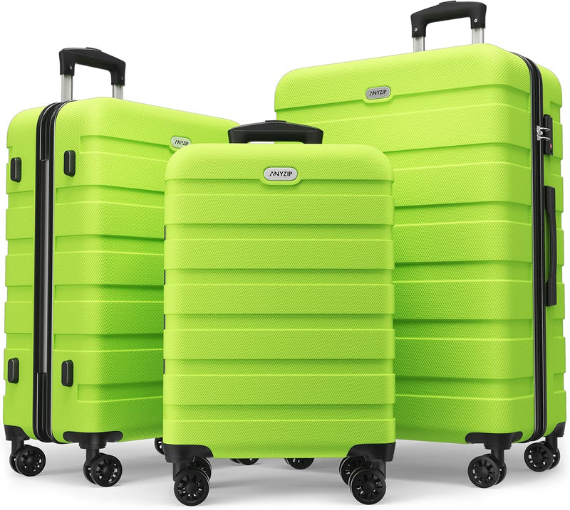 3-Pc Hard Shell Lightweight Suitcase Luggage Set with 4 Spinner Wheels and TSA Locks  (12 colors)