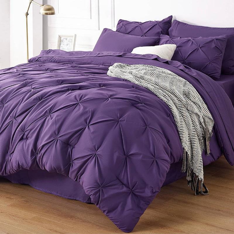 8 Pieces Complete Microfiber Comforter Bedding Set w/Sheets, Pillowcases & Shams, 5 Sizes  (30 colors)