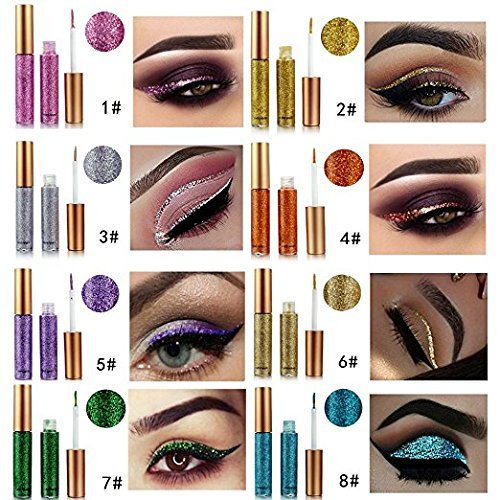 10 Colors Liquid Shimmer Waterproof Metallic Glitter High Density Pigment Eyeshadow Kit - Pink and Caboodle