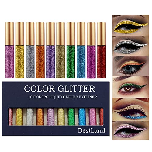 10 Colors Liquid Shimmer Waterproof Metallic Glitter High Density Pigment Eyeshadow Kit