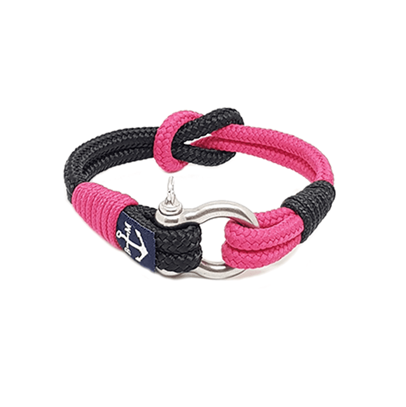 Ralegh Nautical Pink & Black Knotted Bracelet