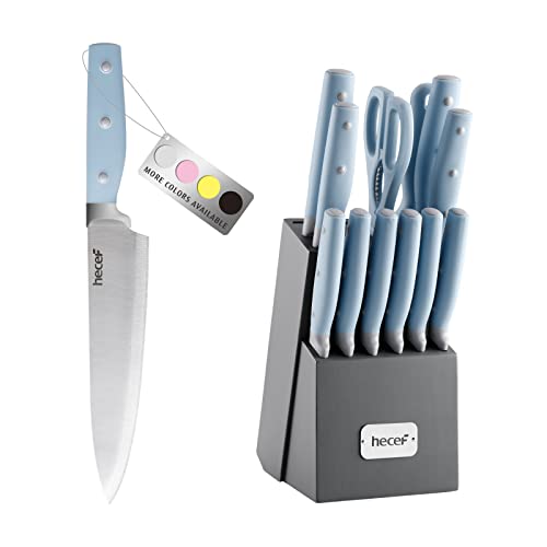 14-Piece High Carbon Stainless Steel Kitchen Knife Block Set (5 colors) - Pink and Caboodle