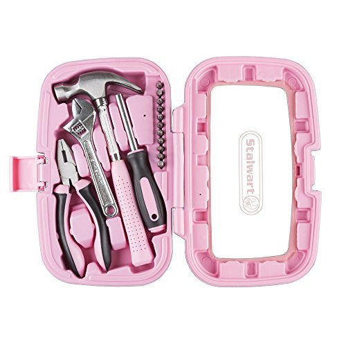 15 Piece Essential Hand Tools Set for the Home, Office, or Car (2 colors) - Pink and Caboodle