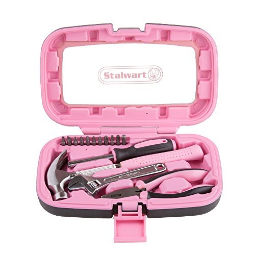 15 Piece Essential Hand Tools Set for the Home, Office, or Car (2 colors) - Pink and Caboodle