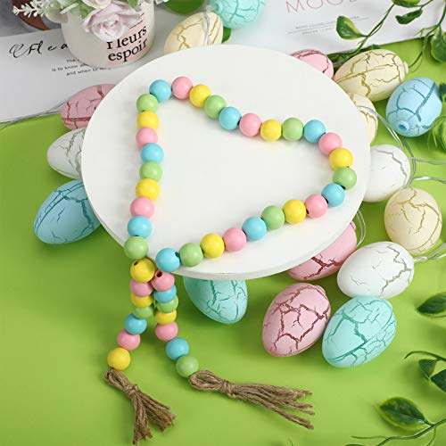160 Pieces Wood Beads Colorful Wood Beads Rustic Farmhouse Wood Beads for Craft Natural Wood Handmade Polished Spacer Boho Beads (Fresh Colors,1.6 cm) - Pink and Caboodle