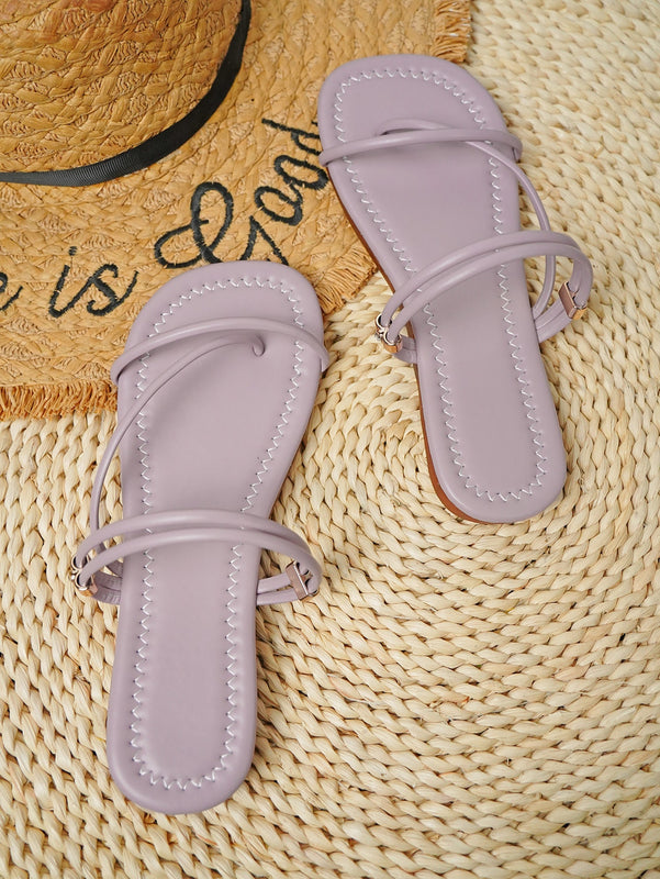 Women Minimalist Thong Sandals, Slingback Fashion Flat Sandals