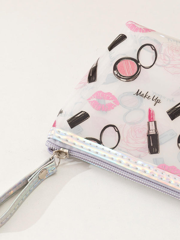 Transparent Lipstick Storage Bag, Waterproof Lip Print Cosmetic Pouch