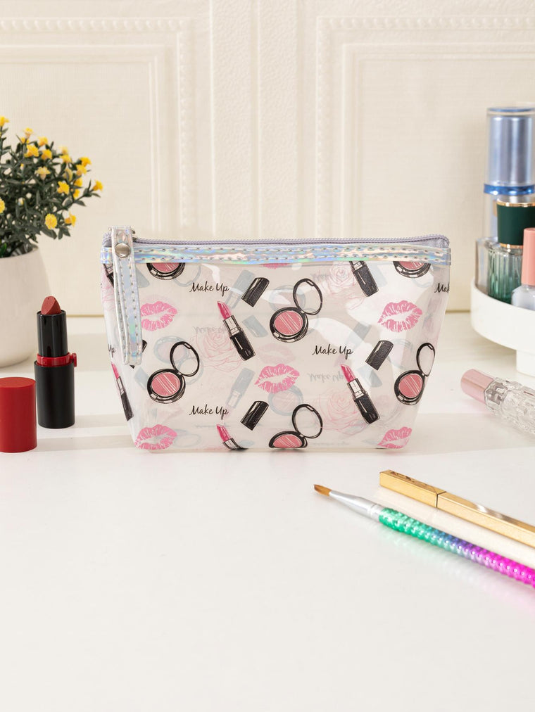 Transparent Lipstick Storage Bag, Waterproof Lip Print Cosmetic Pouch