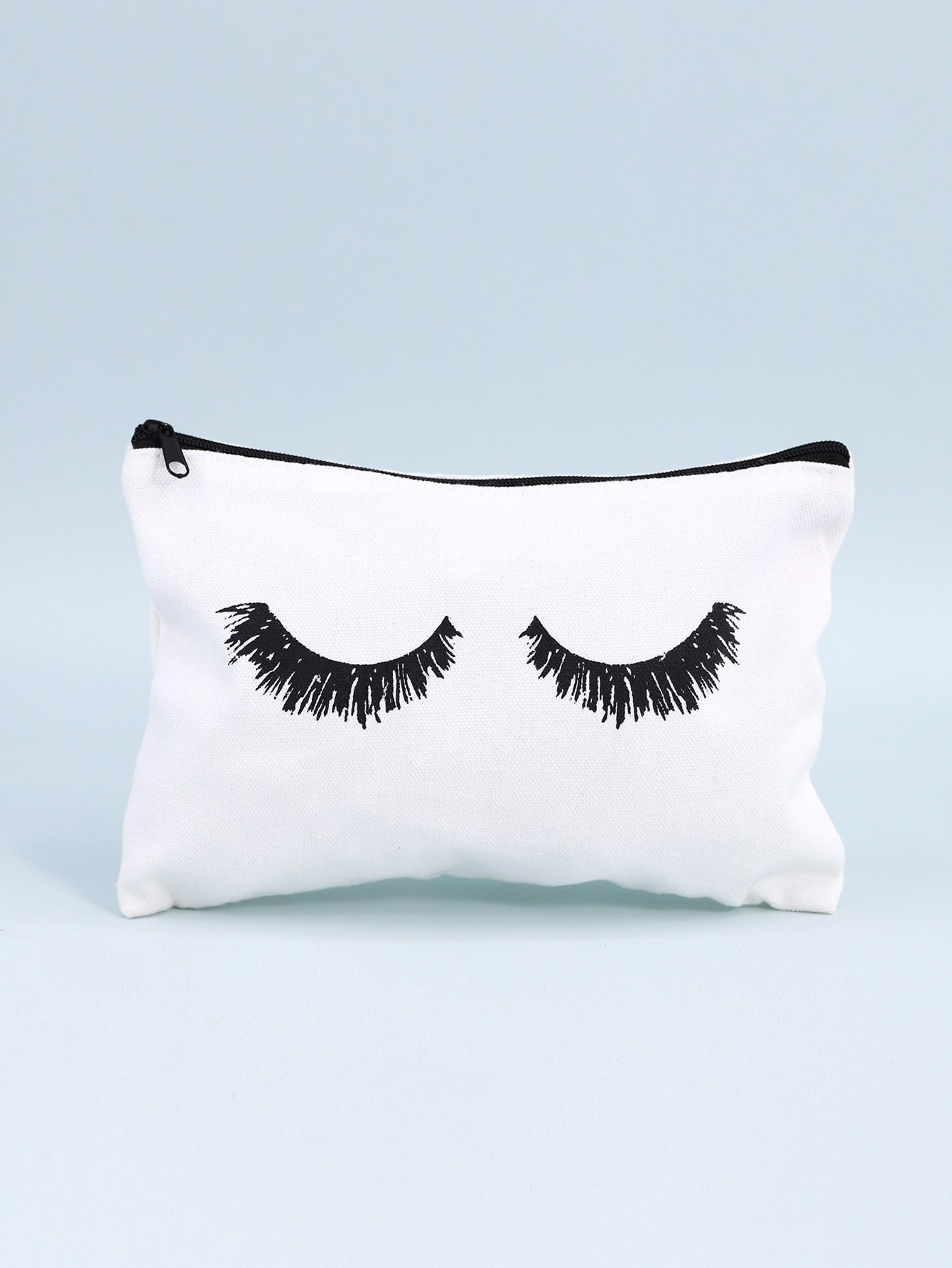 1pc Eyelash Pattern Makeup Bag - Pink and Caboodle