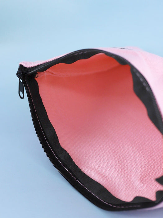 1pc Eyelash Pattern Makeup Bag - Pink and Caboodle