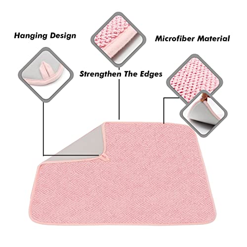 2-Pack Microfiber Dish Drying Drainer Mat for Kitchen Counter (4 colors) - Pink and Caboodle