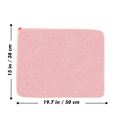 2-Pack Microfiber Dish Drying Drainer Mat for Kitchen Counter (4 colors) - Pink and Caboodle