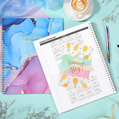 2023-2025 Monthly Planner/Calendar - 2 Year(24 Months) Planner with Tabs & Pocket, July 2023 - June 2025, Contacts and Passwords, 8.5" x 11", Thick Paper, Twin-Wire Binding - Pink Purple Marble - Pink and Caboodle