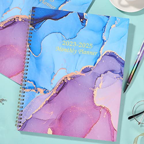 2023-2025 Monthly Planner/Calendar - 2 Year(24 Months) Planner with Tabs & Pocket, July 2023 - June 2025, Contacts and Passwords, 8.5" x 11", Thick Paper, Twin-Wire Binding - Pink Purple Marble - Pink and Caboodle