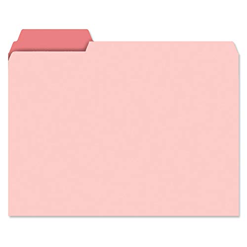 Set of 24 Charcoal & Coral File Folders, 6 Bright Designs, 1/3 Cut Tabs, Standard Letter Size