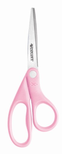 Westcott 8" Pink Ribbon Stainless Steel Scissors