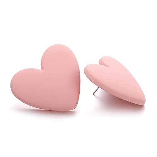 Candy Colors Acrylic Heart Earrings  (12 colors)