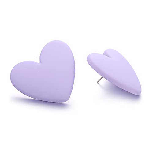 Candy Colors Acrylic Heart Earrings  (12 colors)