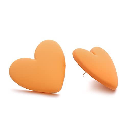 Candy Colors Acrylic Heart Earrings  (12 colors)