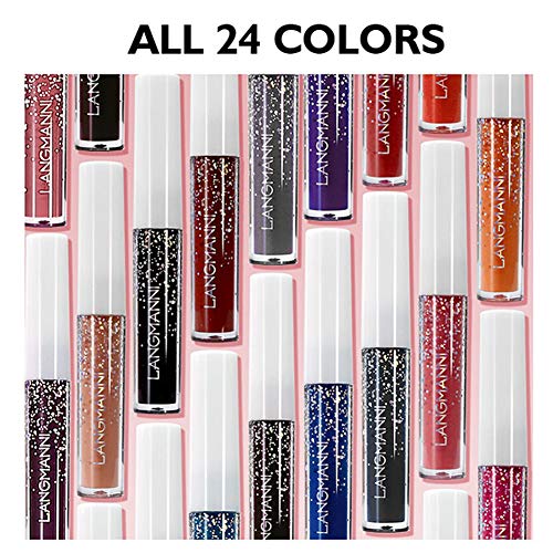 24Pcs Matte Liquid Lipstick Set Waterproof Lip Gloss Kit, Long Lasting Lipgloss Kit - Pink and Caboodle