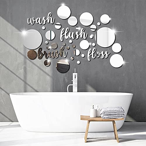 30 Pieces Self Adhesive Bathroom 3D Round Mirror Wall Art Decals (3 colors) - Pink and Caboodle