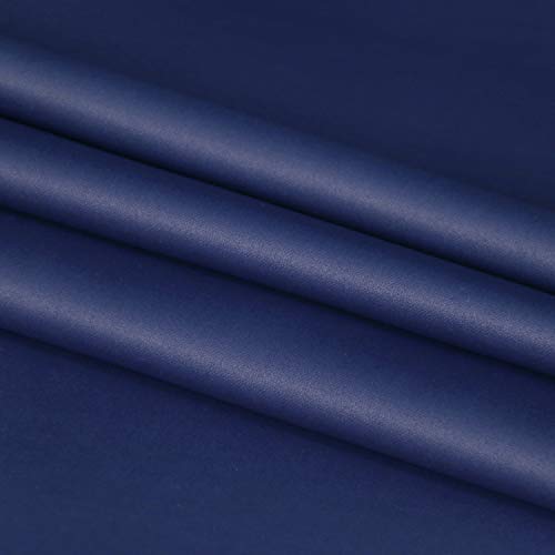 DWCN French Door Curtains – Rod Pocket Thermal Blackout Curtain for Doors with Glass Window, Kitchen and Patio Doors for Privacy, 54 X 72 Inches Long, 1 Curtain Panel with Tieback, Navy Blue