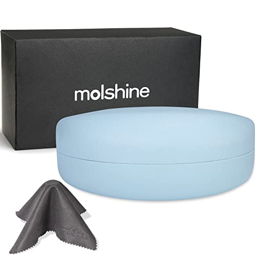 molshine Hard Shell Sunglasses Case,Classic Glasses Case for Sunglasses and Eyeglasses (Light blue)