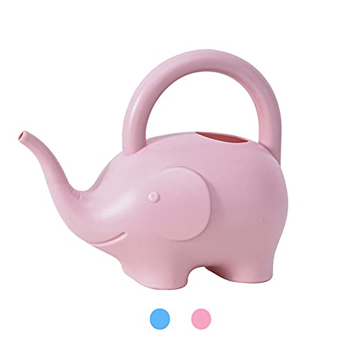 LOYUYU 0.4 Gallon Plastic Watering Can Small Lightweight Cute Indoor Outdoor Garden Plants, Adult Kids Toy Elephant Watering Can STYLE1: Pink