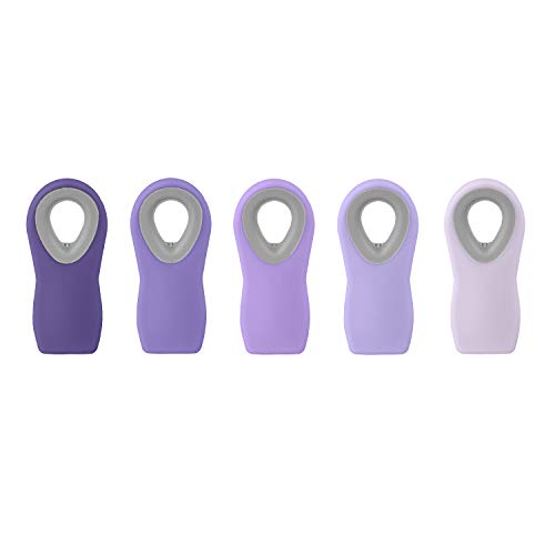 COOK WITH COLOR 5 Pc Chip Bag Clips- Kitchen Clips, Magnetic Chip Clips for Bags, Food Bag Clips with Airtight Seal (Lavender)