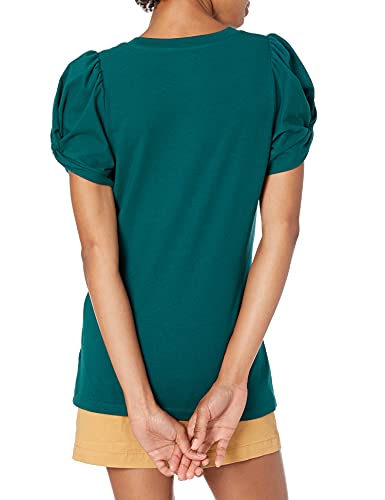 Amazon Essentials Women's Classic Fit Twist Sleeve Crew Neck T-Shirt, Botanical Green, Medium