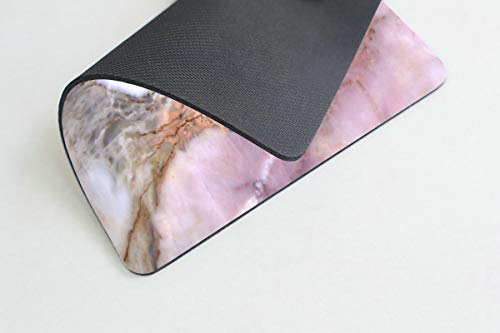 Pink, Gray & Gold Marble Rectangle Office Mousepad