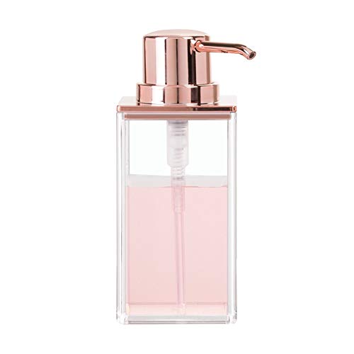 iDesign Clarity Plastic Soap Dispenser Pump for Body Moisturizer, Sanitizer or Aromatherapy Lotion in Bathroom, Kitchen, Bedroom, Vanity, 2.5