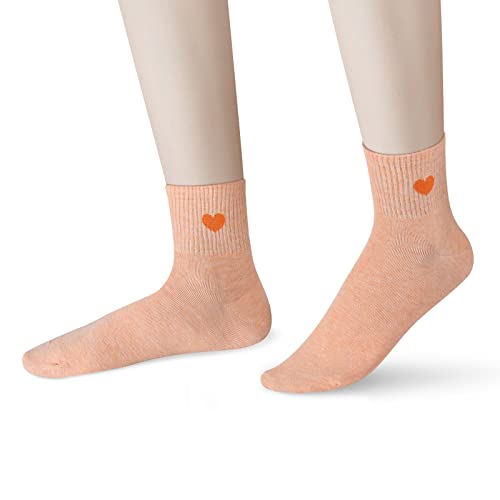 Corlap Women's Crew Socks Ankle High Cotton Fun Cute Athletic Running Socks Gifts For Women (5-Pairs With gifts Box)