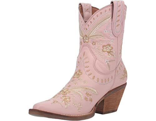 Women's Ankle High Western Boot w/Primrose Floral Embroidery Chunky Mid Heel  (16 colors)