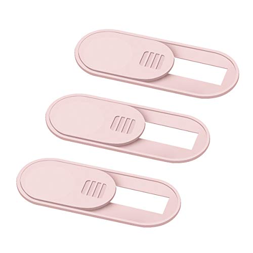 Webcam Camera Cover Slide 0.028-Inch Ultra-Thin Webcam Cover Blocker, Protect Your Visual Privacy and Security (Pink - 3 Pack)