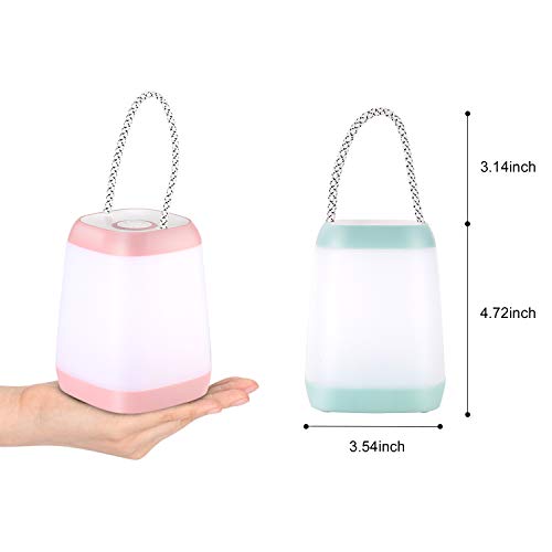 Pink & Blue 2-Pack Portable Battery Powered 3-Mode LED Tent Camping Lanterns