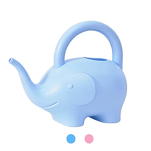 LOYUYU 0.4 Gallon Plastic Watering Can Small Lightweight Cute Indoor Outdoor Garden Plants, Adult Kids Toy Elephant Watering Can STYLE1: Blue