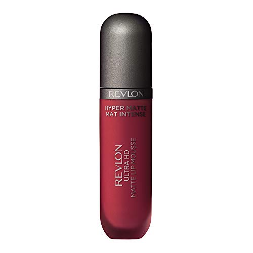 REVLON Ultra HD Lip Mousse Hyper Matte, Longwearing Creamy Liquid Lipstick in Red / Coral, Red Hot (815), 0.2 oz